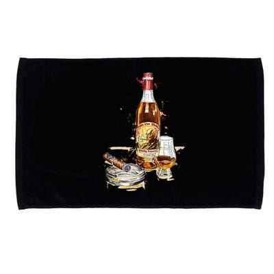 Funny Pappy & Cigar Painting, Blantons, Buffalo Trace 1 Microfiber Hand Towel