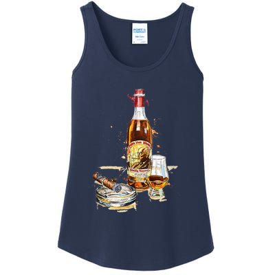 Funny Pappy & Cigar Painting, Blantons, Buffalo Trace 1 Ladies Essential Tank