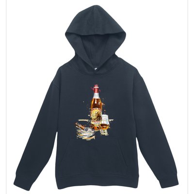 Funny Pappy & Cigar Painting, Blantons, Buffalo Trace 1 Urban Pullover Hoodie