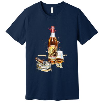 Funny Pappy & Cigar Painting, Blantons, Buffalo Trace 1 Premium T-Shirt