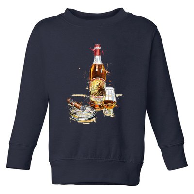 Funny Pappy & Cigar Painting, Blantons, Buffalo Trace 1 Toddler Sweatshirt