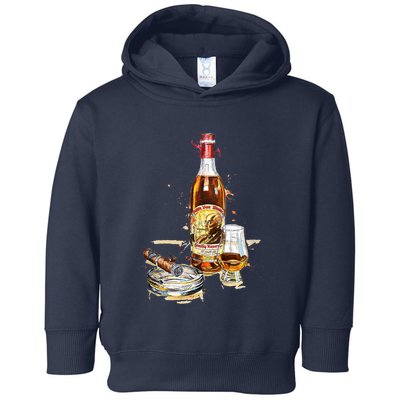 Funny Pappy & Cigar Painting, Blantons, Buffalo Trace 1 Toddler Hoodie