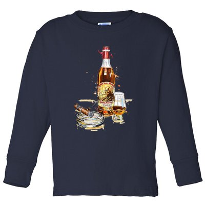 Funny Pappy & Cigar Painting, Blantons, Buffalo Trace 1 Toddler Long Sleeve Shirt