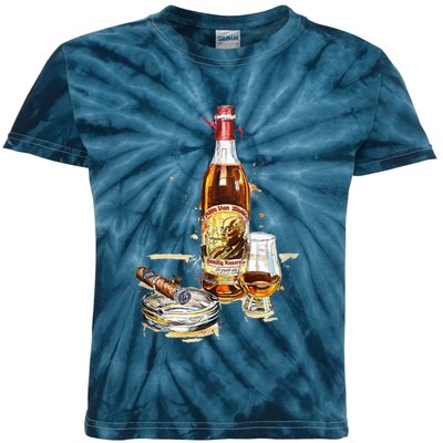 Funny Pappy & Cigar Painting, Blantons, Buffalo Trace 1 Kids Tie-Dye T-Shirt