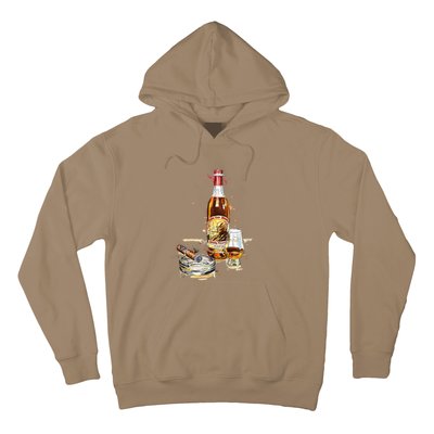 Funny Pappy & Cigar Painting, Blantons, Buffalo Trace 1 Hoodie