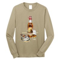 Funny Pappy & Cigar Painting, Blantons, Buffalo Trace 1 Long Sleeve Shirt