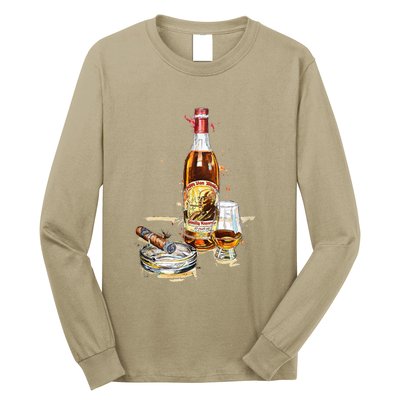 Funny Pappy & Cigar Painting, Blantons, Buffalo Trace 1 Long Sleeve Shirt