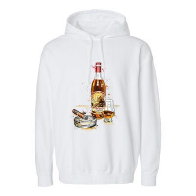 Funny Pappy & Cigar Painting, Blantons, Buffalo Trace 1 Garment-Dyed Fleece Hoodie