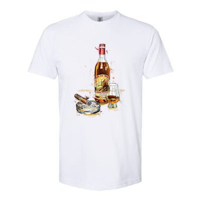 Funny Pappy & Cigar Painting, Blantons, Buffalo Trace 1 Softstyle CVC T-Shirt