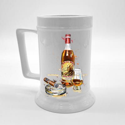 Funny Pappy & Cigar Painting, Blantons, Buffalo Trace 1 Beer Stein