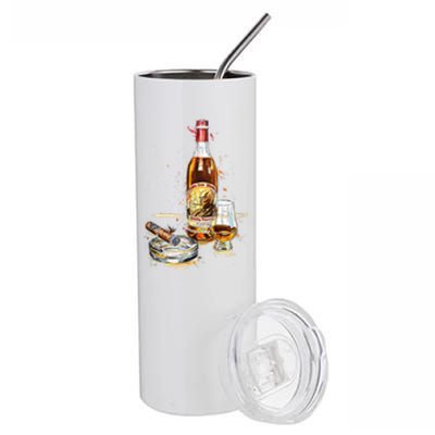 Funny Pappy & Cigar Painting, Blantons, Buffalo Trace 1 Stainless Steel Tumbler