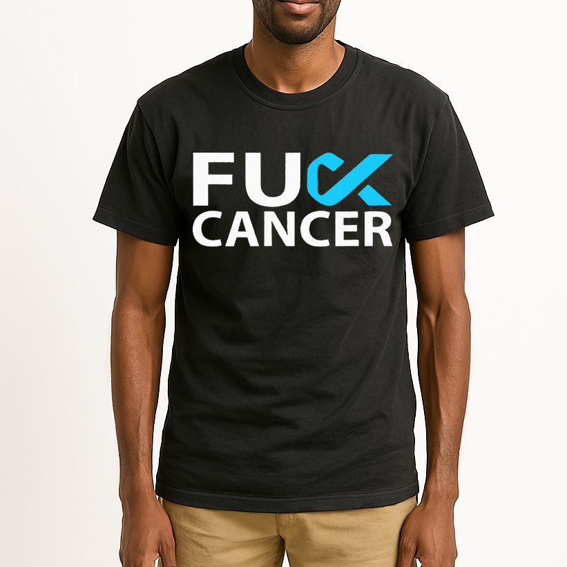 Fuck Prostate Cancer F U FU Blue Ribbon Cancer Awareness Tall T-Shirt