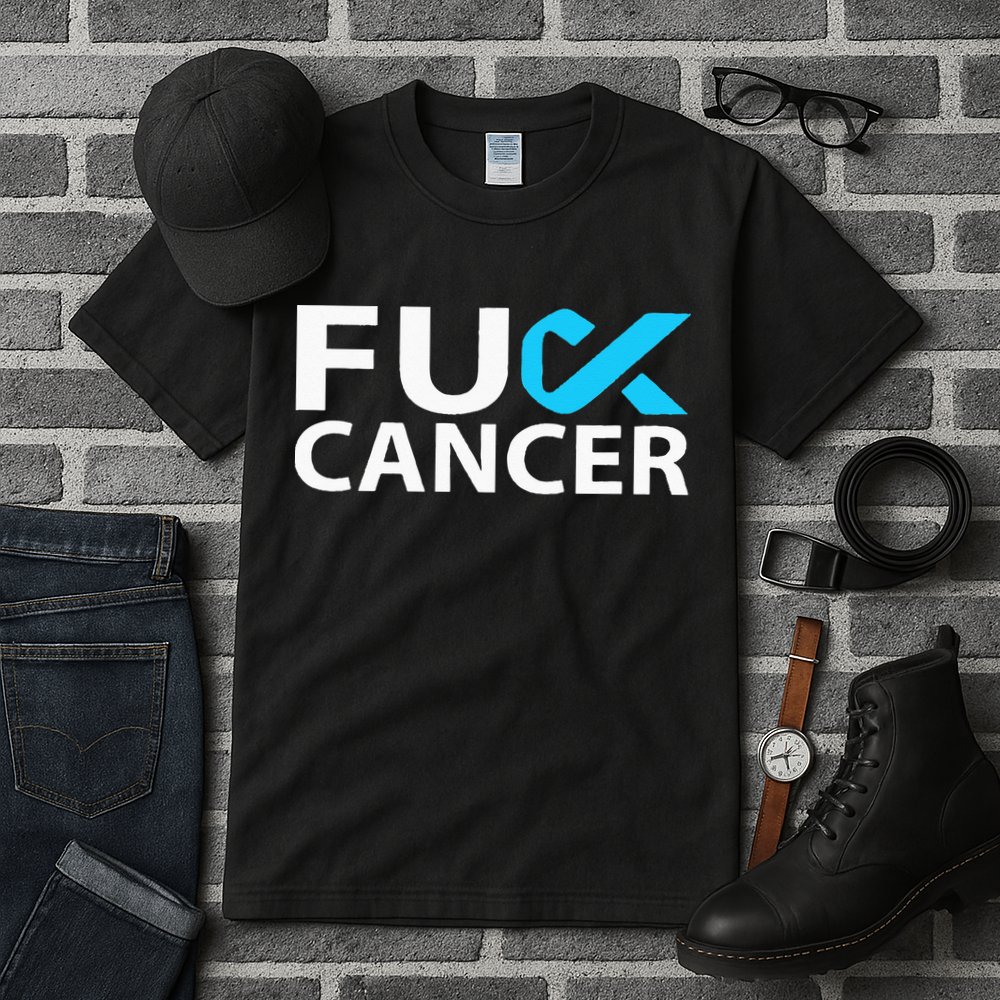 Fuck Prostate Cancer F U FU Blue Ribbon Cancer Awareness Tall T-Shirt