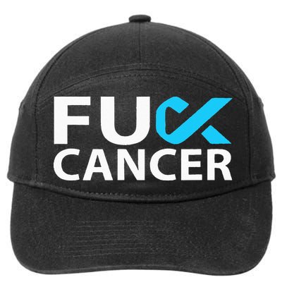 Fuck Prostate Cancer F U FU Blue Ribbon Cancer Awareness 7-Panel Snapback Hat