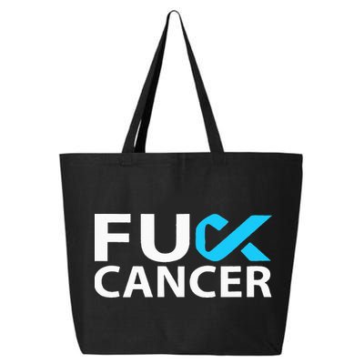 Fuck Prostate Cancer F U FU Blue Ribbon Cancer Awareness 25L Jumbo Tote