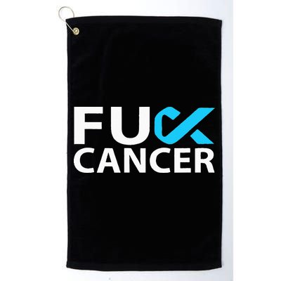 Fuck Prostate Cancer F U FU Blue Ribbon Cancer Awareness Golf Towel