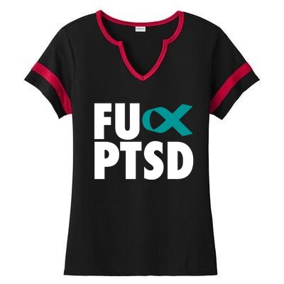 Fu Ptsd Cool Gift Post Traumatic Stress Disorder Awareness Gift Ladies Halftime Notch Neck Tee