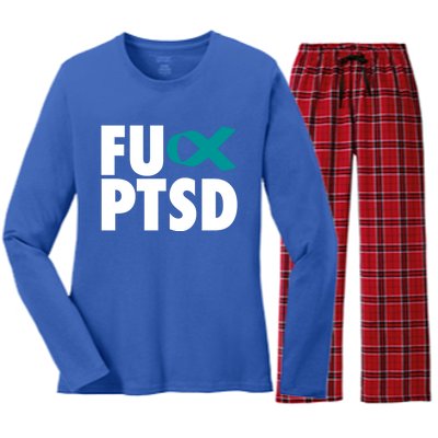 Fu Ptsd Cool Gift Post Traumatic Stress Disorder Awareness Gift Women's Long Sleeve Flannel Pajama Set 