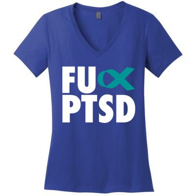 Fu Ptsd Cool Gift Post Traumatic Stress Disorder Awareness Gift Women's V-Neck T-Shirt