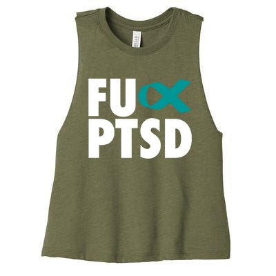 Fu Ptsd Cool Gift Post Traumatic Stress Disorder Awareness Gift Women's Racerback Cropped Tank