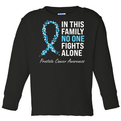 Family Prostate Cancer Awareness Light Blue Ribbon Survivor Toddler Long Sleeve Shirt