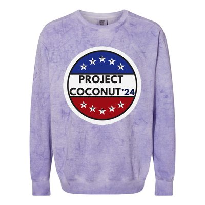 Funny Project Coconut Tree 24 Kamala Harris President Gen Z Colorblast Crewneck Sweatshirt