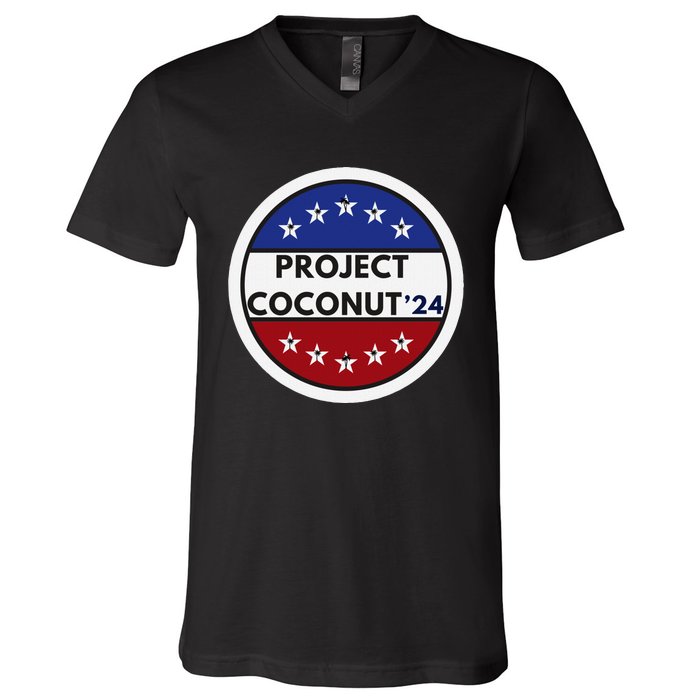 Funny Project Coconut Tree 24 Kamala Harris President Gen Z V-Neck T-Shirt