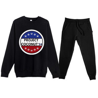 Funny Project Coconut Tree 24 Kamala Harris President Gen Z Premium Crewneck Sweatsuit Set