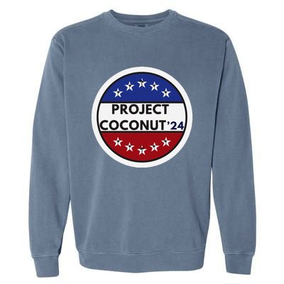 Funny Project Coconut Tree 24 Kamala Harris President Gen Z Garment-Dyed Sweatshirt