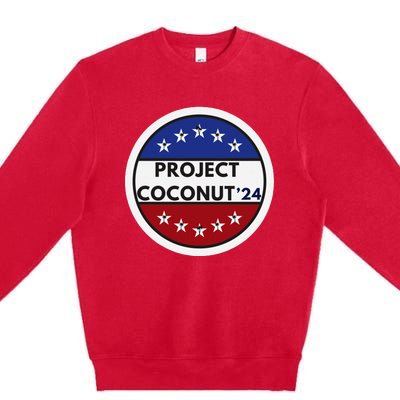 Funny Project Coconut Tree 24 Kamala Harris President Gen Z Premium Crewneck Sweatshirt