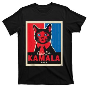 Funny Political Cats For Kamala Feline Lover Supporter T-Shirt