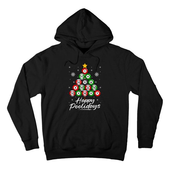 Funny Pool Christmas Tree Billiards Ugly Xmas Sweater Hoodie