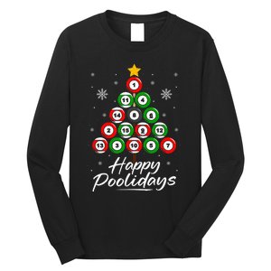 Funny Pool Christmas Tree Billiards Ugly Xmas Sweater Long Sleeve Shirt