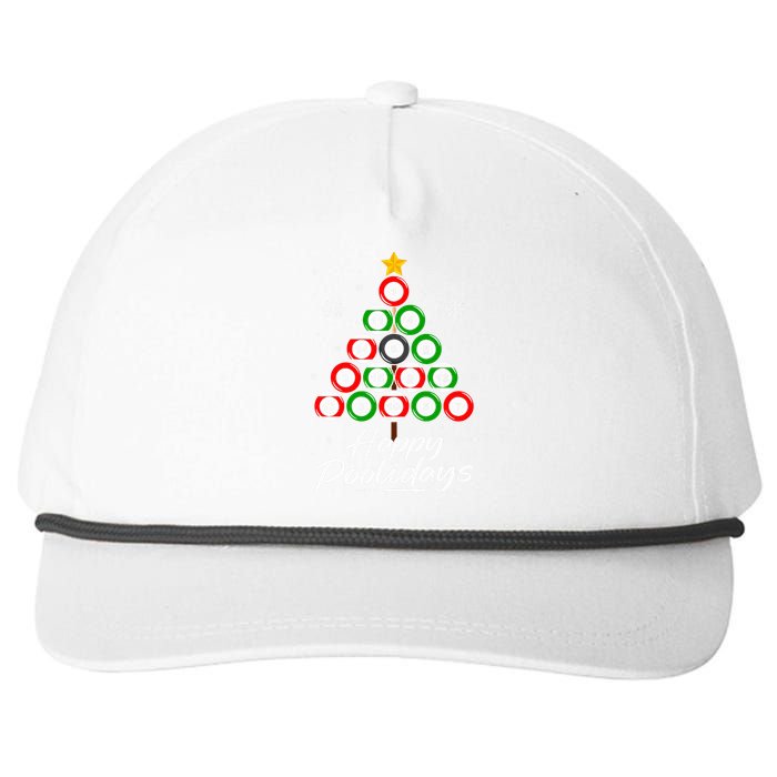 Funny Pool Christmas Tree Billiards Ugly Xmas Sweater Snapback Five-Panel Rope Hat