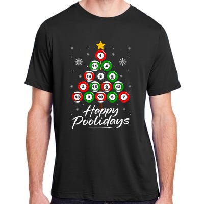 Funny Pool Christmas Tree Billiards Ugly Xmas Sweater Adult ChromaSoft Performance T-Shirt