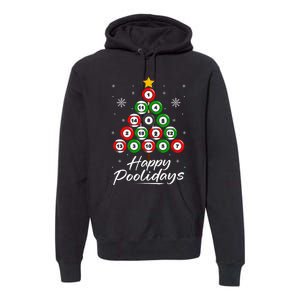 Funny Pool Christmas Tree Billiards Ugly Xmas Sweater Premium Hoodie