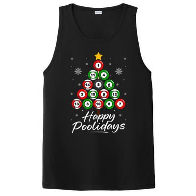 Funny Pool Christmas Tree Billiards Ugly Xmas Sweater PosiCharge Competitor Tank