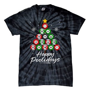 Funny Pool Christmas Tree Billiards Ugly Xmas Sweater Tie-Dye T-Shirt