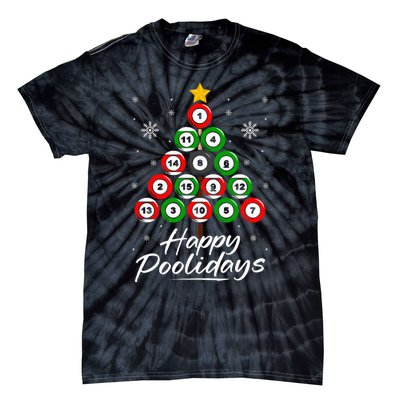 Funny Pool Christmas Tree Billiards Ugly Xmas Sweater Tie-Dye T-Shirt