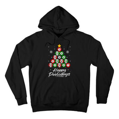 Funny Pool Christmas Tree Billiards Ugly Xmas Sweater Tall Hoodie