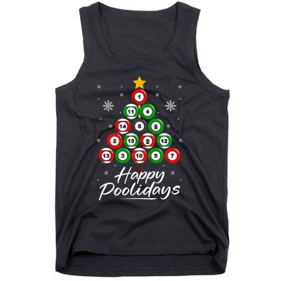 Funny Pool Christmas Tree Billiards Ugly Xmas Sweater Tank Top