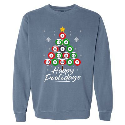 Funny Pool Christmas Tree Billiards Ugly Xmas Sweater Garment-Dyed Sweatshirt