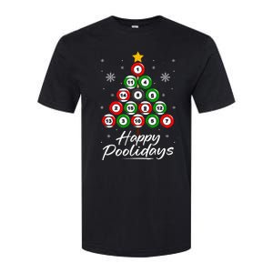 Funny Pool Christmas Tree Billiards Ugly Xmas Sweater Softstyle CVC T-Shirt