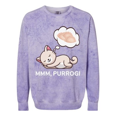 Funny Pierogi Cat Polish Food Poland Polska Colorblast Crewneck Sweatshirt