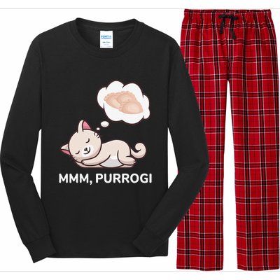 Funny Pierogi Cat Polish Food Poland Polska Long Sleeve Pajama Set