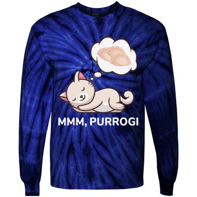 Funny Pierogi Cat Polish Food Poland Polska Tie-Dye Long Sleeve Shirt