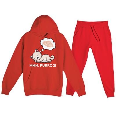 Funny Pierogi Cat Polish Food Poland Polska Premium Hooded Sweatsuit Set