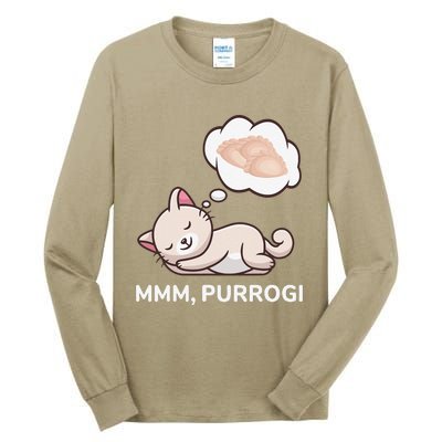 Funny Pierogi Cat Polish Food Poland Polska Tall Long Sleeve T-Shirt