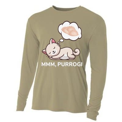 Funny Pierogi Cat Polish Food Poland Polska Cooling Performance Long Sleeve Crew