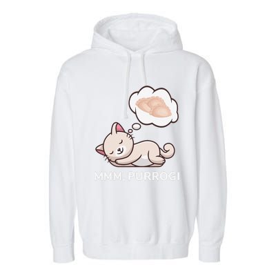 Funny Pierogi Cat Polish Food Poland Polska Garment-Dyed Fleece Hoodie